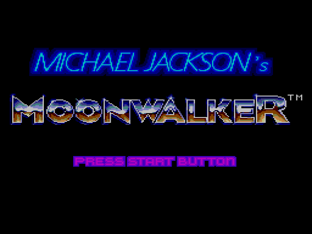 Michael Jackson's Moonwalker title screen for Sega Master System